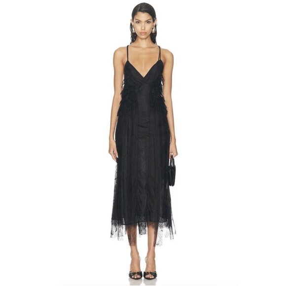 Blumarine Lace Midi Dress in Black - www.desnorhaar.be